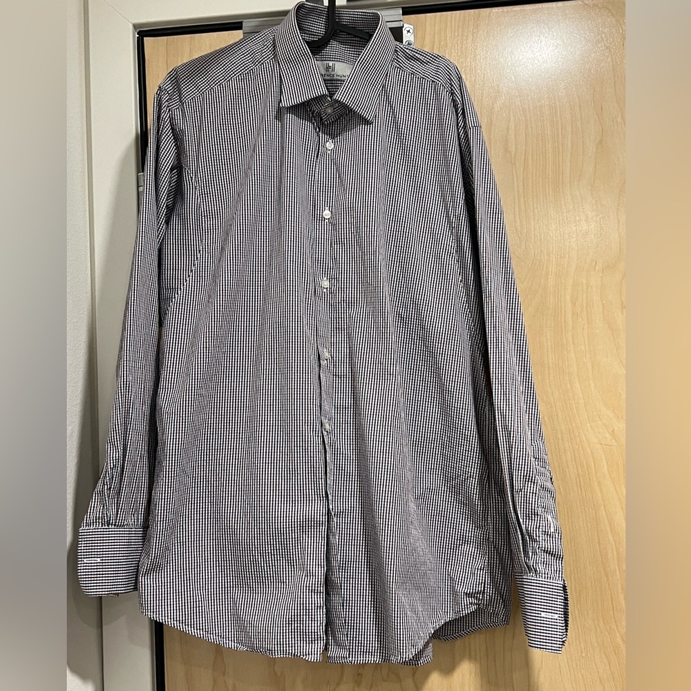 Lawrence Hunt Men’s Plaid Button Up Collared Shirt